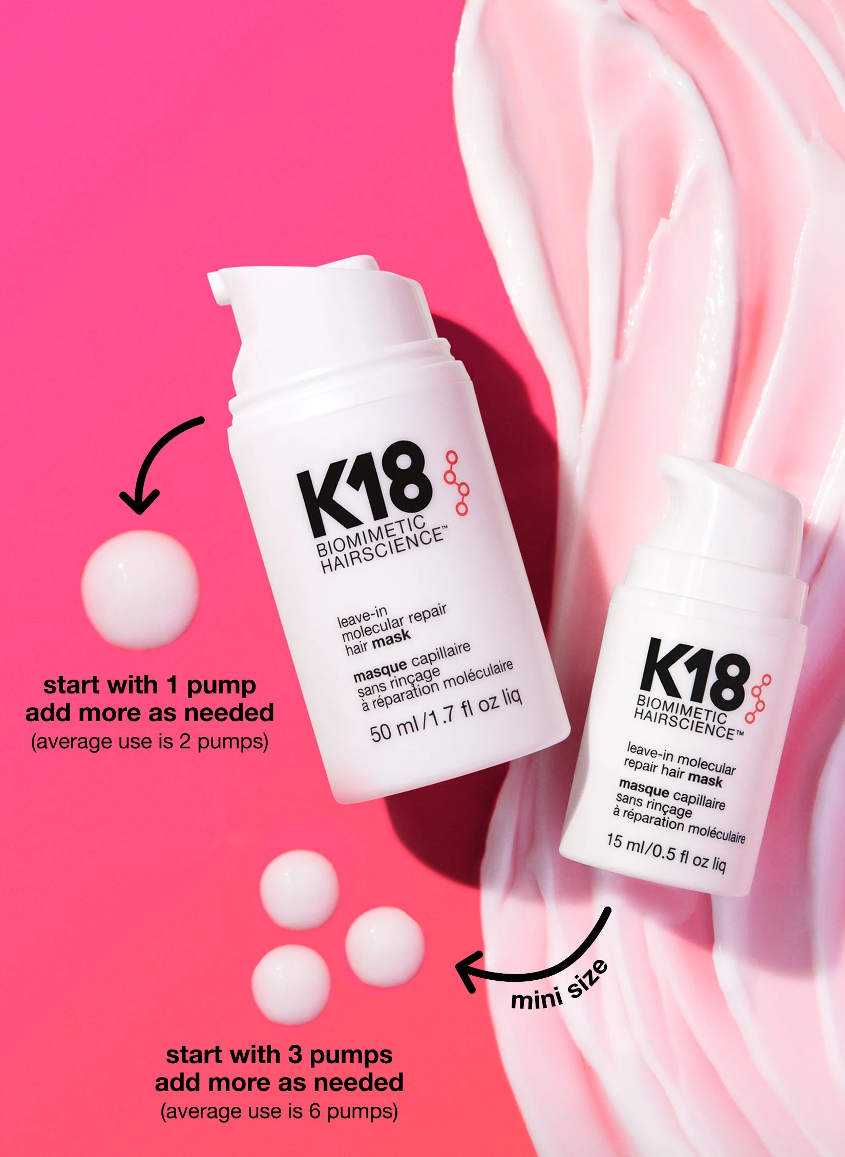 Full Size Leave-in Molecular Repair Hair Mask (50mL) - K18™ Peptide - Image 7